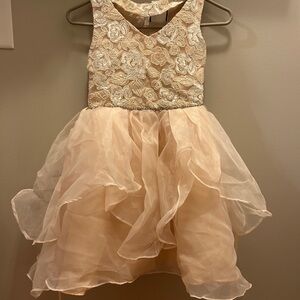 Rare Editions Girls Elegant Blush Floral Dress Pageant Wedding Flower Girl 10